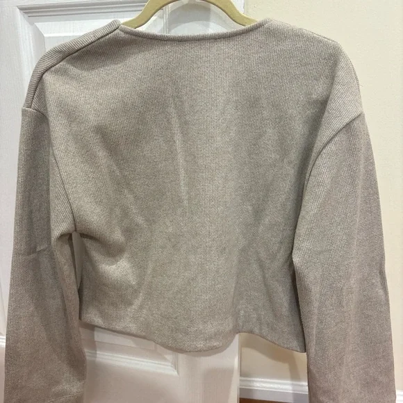 Zara Button-Up Cropped Cardigan Top Small - Picture 4 of 4